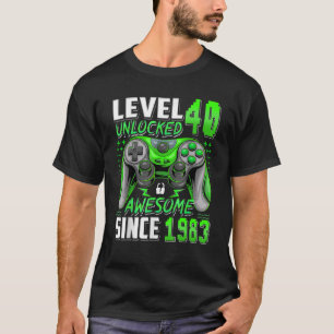 T-shirt Niveau 40 déverrouillé depuis 1983 40e anniversair
