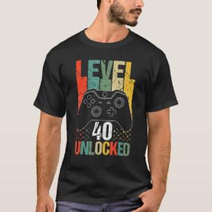 T-shirt Niveau 40 Déverrouillé Jeu vidéo 40e anniversaire