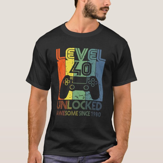 T-shirt Niveau 40 Déverrouillé stupéfiant depuis 1980 40 A (Devant)