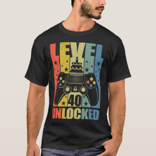 T-shirt Niveau 40 Jeu vidéo déverrouillé Jeu 40e Anniversa