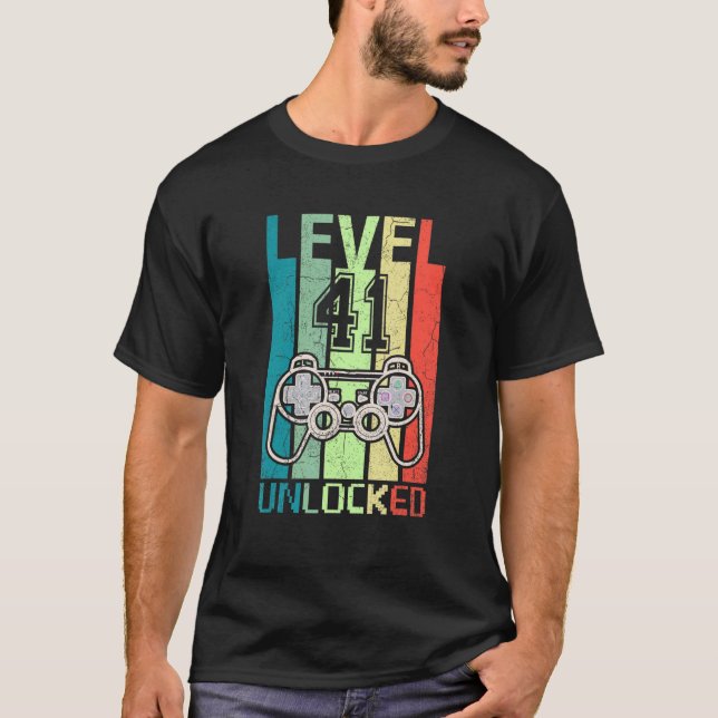 T-shirt Niveau 41 Déverrouillé Jeu vidéo 41e anniversaire  (Devant)