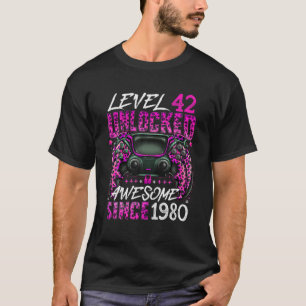 T-shirt Niveau 42 Déverrouillé Étonnant Depuis 1980 42E An