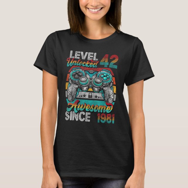 T-shirt Niveau 42 Déverrouillé stupéfiant depuis 1981 42e  (Devant)