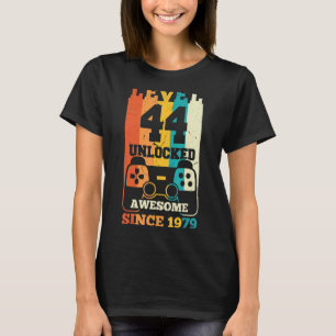 T-shirt Niveau 44 Déverrouillé Awesome Depuis 1979 Jeu Vid
