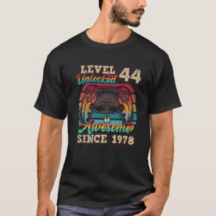 T-shirt Niveau 44 Déverrouillé Étonnant Depuis 1978 44E An