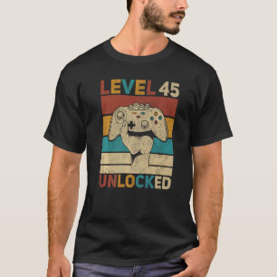 T-shirt Niveau 45 Déverrouillé 45e anniversaire 45 ans Gam