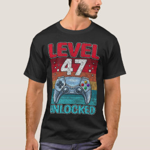 T-shirt Niveau 47 Débloqué Incroyable Depuis 1974 47e Anni