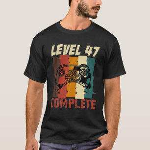 T-shirt Niveau 47 Jeu complet Gamer Vintage Vedio 47 Année
