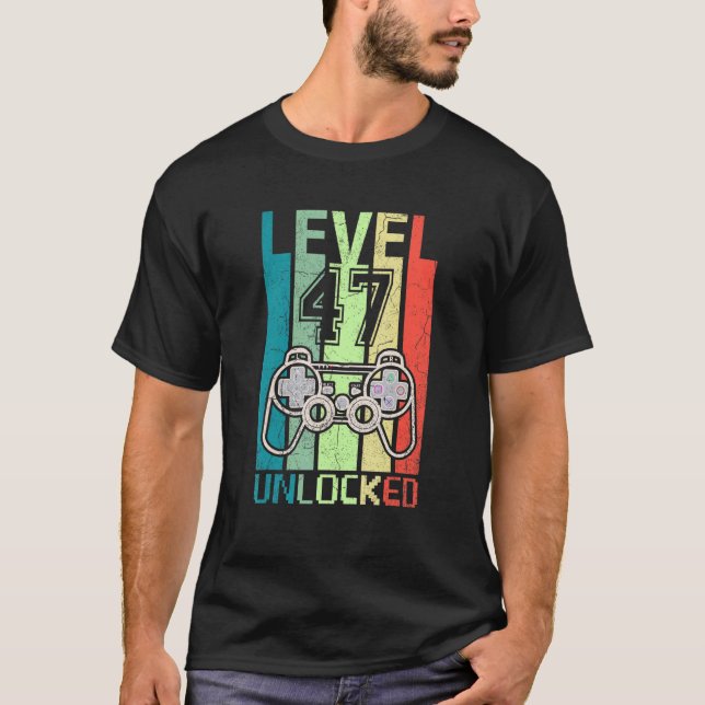 T-shirt Niveau 47 Jeu vidéo non bloqué 47th Birthday Tee (Devant)