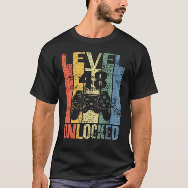 T-shirt Niveau 48 Déverrouillé 48e anniversaire pour les j (Devant)