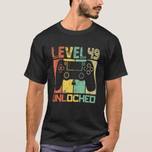 T-shirt Niveau 49 Jeu Vidéo Déverrouillé 49E Cadeau Annive