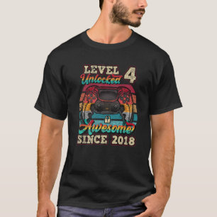 T-shirt Niveau 4 Débloqué Incroyable Depuis 2018 4Th Anniv