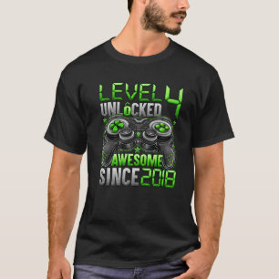 T-shirt Niveau 4 Déverrouillé Awesome Depuis 2018 4E Anniv