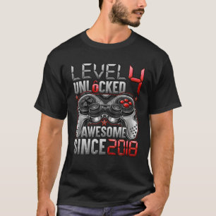 T-shirt Niveau 4 Déverrouillé Awesome Depuis 2018 4E Anniv
