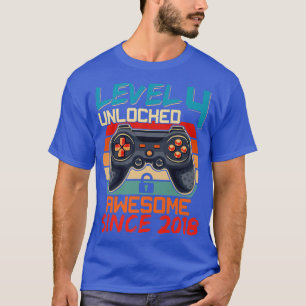 T-shirt Niveau 4 Déverrouillé Vintage Awesome 2018 Jeu vid