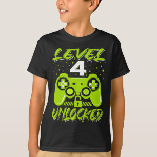 T-shirt Niveau 4 Jeu vidéo déverrouillé 4e Jeu d'anniversa