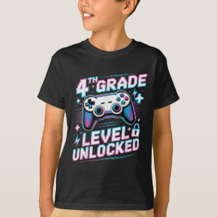 T-shirt Niveau 4e année Déverrouillé Jeu Vidéo Premier Jou