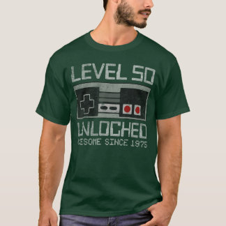 T-shirt Niveau 50 Débloqué Vidéo d'anniversaire 50 ans 50