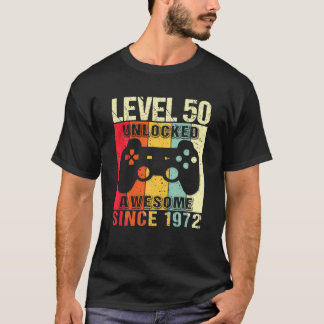 T-shirt Niveau 50 Déverrouillé 50E Anniversaire Joueur stu