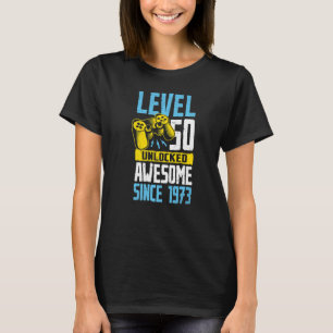 T-shirt Niveau 50 Déverrouillé Awesome Depuis 1973 Jeu Vid