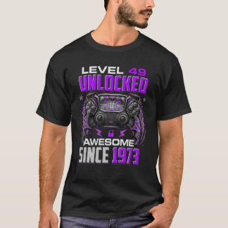 T-shirt Niveau 50 Déverrouillé Étonnant Depuis 1972 50E An