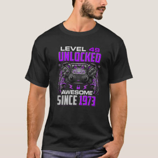 T-shirt Niveau 50 Déverrouillé Étonnant Depuis 1972 50E An