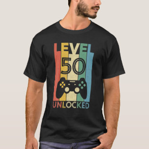 T-shirt Niveau 50 Déverrouillé Funny Video Gamer 50e anniv
