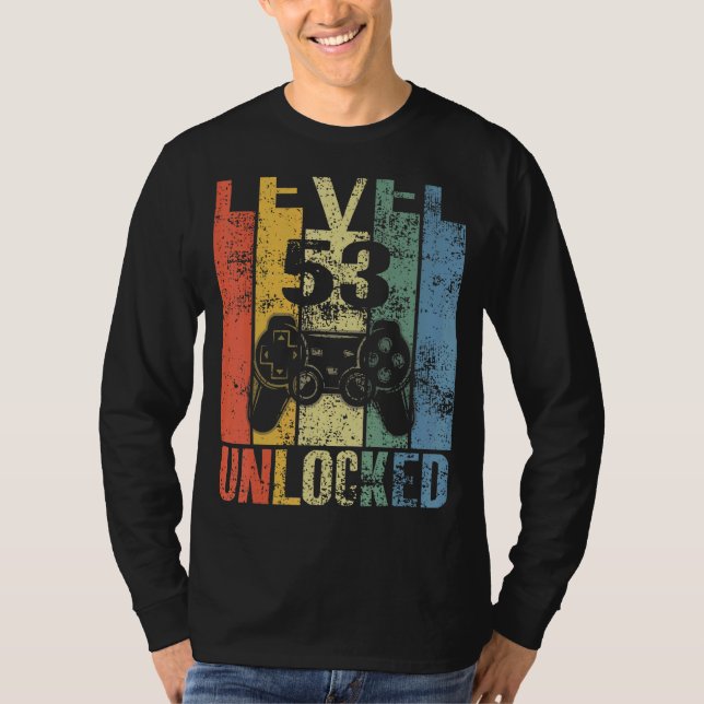 T-shirt Niveau 53 Déverrouillé 53e anniversaire pour les j (Devant)