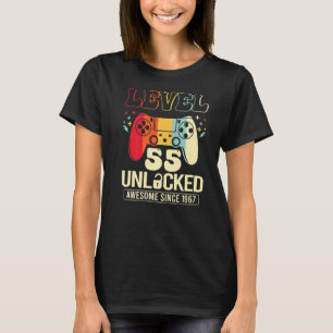 T-shirt Niveau 55 Déverrouillé Awesome 1967 jeu vidéo 55th