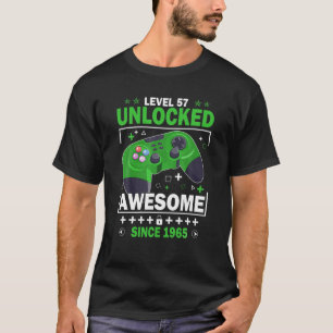 T-shirt Niveau 57 Déverrouillé Awesome Jeux Vidéo 1965 57E