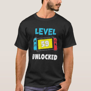 T-shirt Niveau 59 Jeux vidéo déverrouillés 59e anniversair