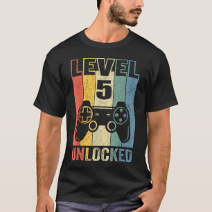 T-shirt Niveau 5 Débloqué Vidéo Drôle Joueur 5Ème
