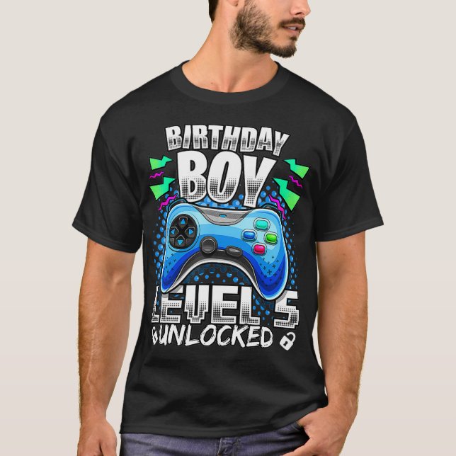 T-shirt Niveau 5 Jeu vidéo déverrouillé 5e Jeu d'anniversa (Devant)