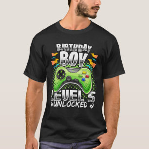 T-shirt Niveau 5 Jeu Vidéo Déverrouillé 5E Joueur Annivers