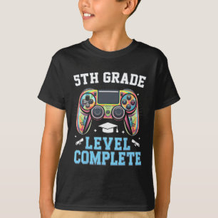 T-shirt Niveau 5e année terminé Dernier jour d'école Joueu