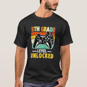 T-shirt Niveau 5e débloqué Jeux vidéo Retour à l'école
