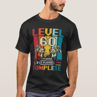 T-shirt Niveau 60 Gamer complet Vintage Retro 60 ans