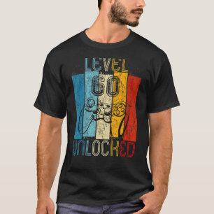 T-shirt Niveau 60 Jeu vidéo déverrouillé 60e anniversaire