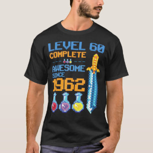 T-shirt Niveau 60 Jeu vidéo déverrouillé 60e fête d'annive