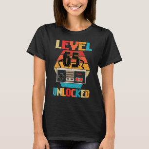 T-shirt Niveau 65 Jeu vidéo déverrouillé 65e anniversaire