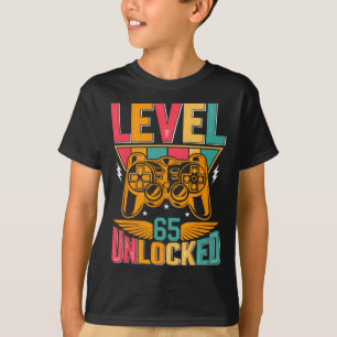 T-shirt Niveau 65 Jeu vidéo déverrouillé Jeu 65e Anniversa
