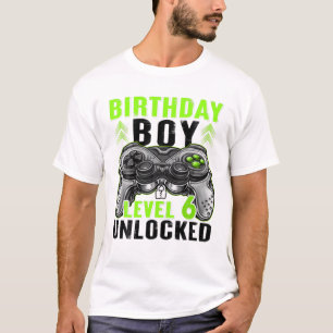 T-shirt Niveau 6 Anniversaire Déverrouillé Garçon 6 ans Ga