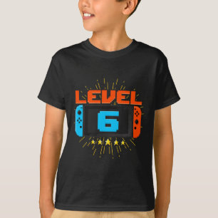 T-shirt Niveau 6 débloqué pour le garçon d'anniversaire Je