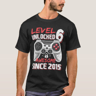 T-shirt Niveau 6 Déverrouillé Awesome 2015 Jeu Vidéo 6E Na