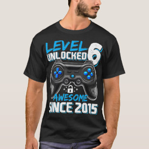 T-shirt Niveau 6 Déverrouillé Awesome 2015 jeu vidéo 6e na