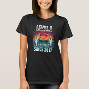 T-shirt Niveau 6 Déverrouillé Awesome Depuis 2017 6 Année 