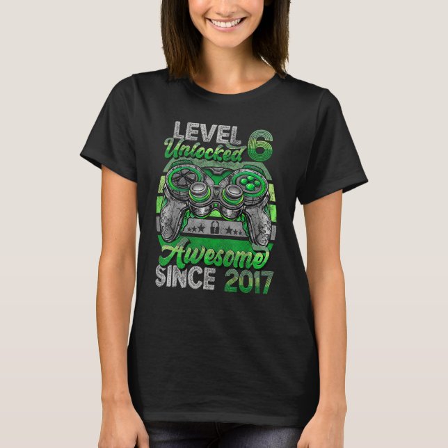 T-shirt Niveau 6 déverrouillé stupéfiant depuis 2017 6e an (Devant)