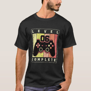 T-shirt Niveau 6 Jeu complet Gamer Boys 6e anniversaire