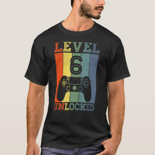 T-shirt Niveau 6 Jeu vidéo déverrouillé 6 ans 6 ans Annive