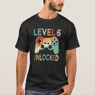 T-shirt Niveau 6 Jeu Vidéo Vintage Gamer Déverrouillé 6E B